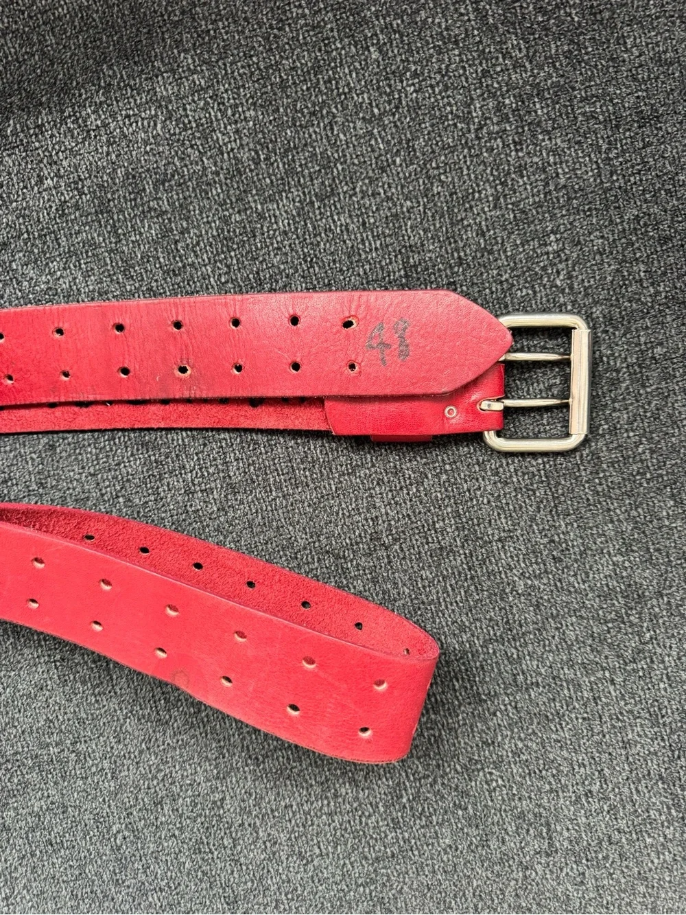 Red Leather Men's Belt